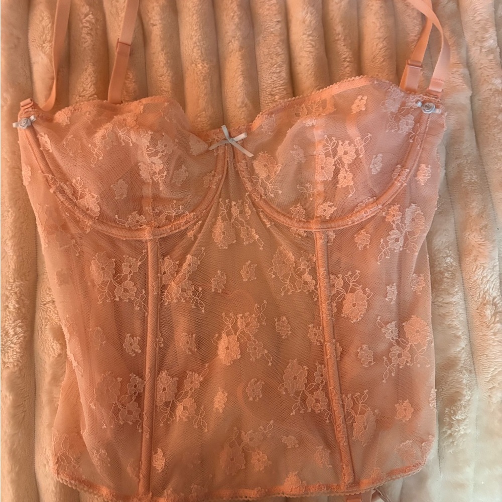 SKIMS Lace Shapewear in Peach